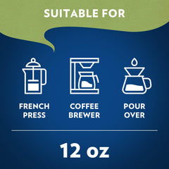 Lavazza Decaf Ground Coffee French press compatibility for a smooth cup.