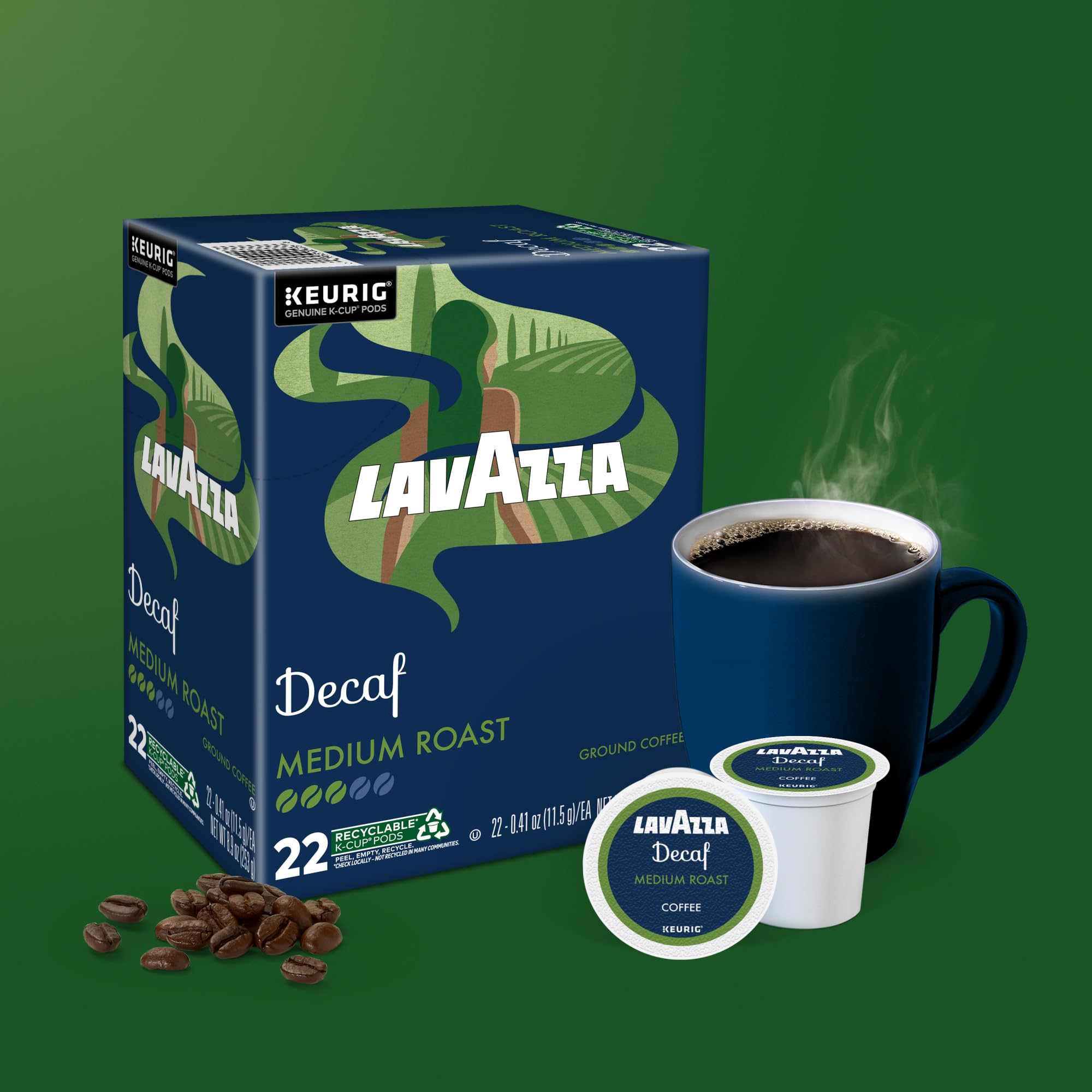 Kosher emblem on Lavazza Decaf packaging
