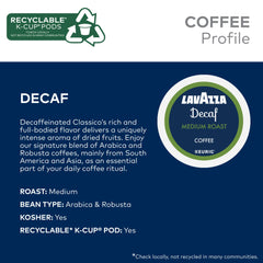Medium roast Lavazza Decaf K-Cup pod
