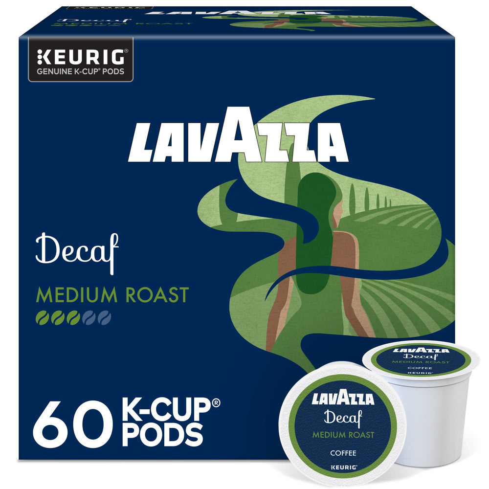 Lavazza decaf single-serve pods box—convenient and ready for a balanced cup.