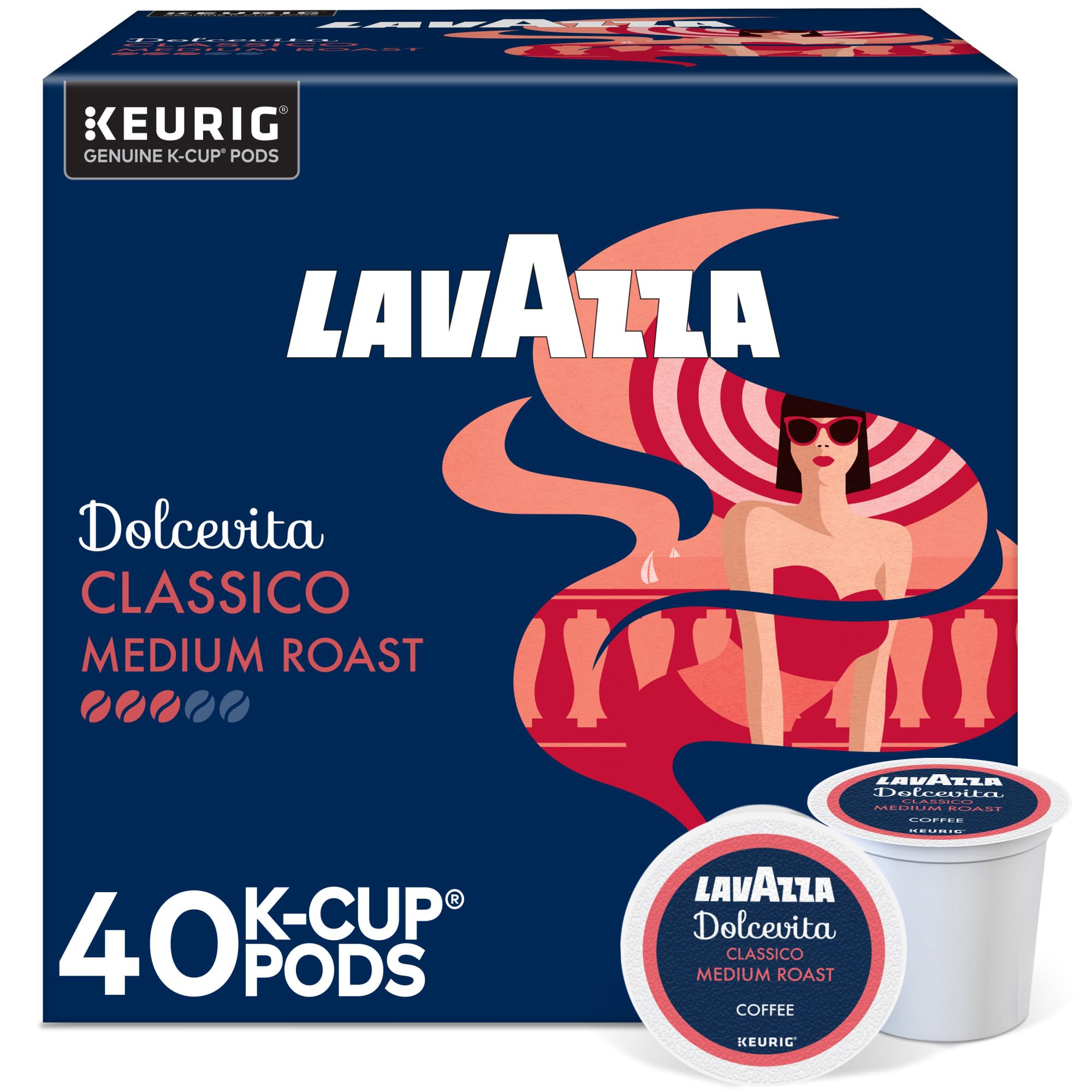 Lavazza Dolcevita Classico box front, ideal for your daily Italian coffee ritual.