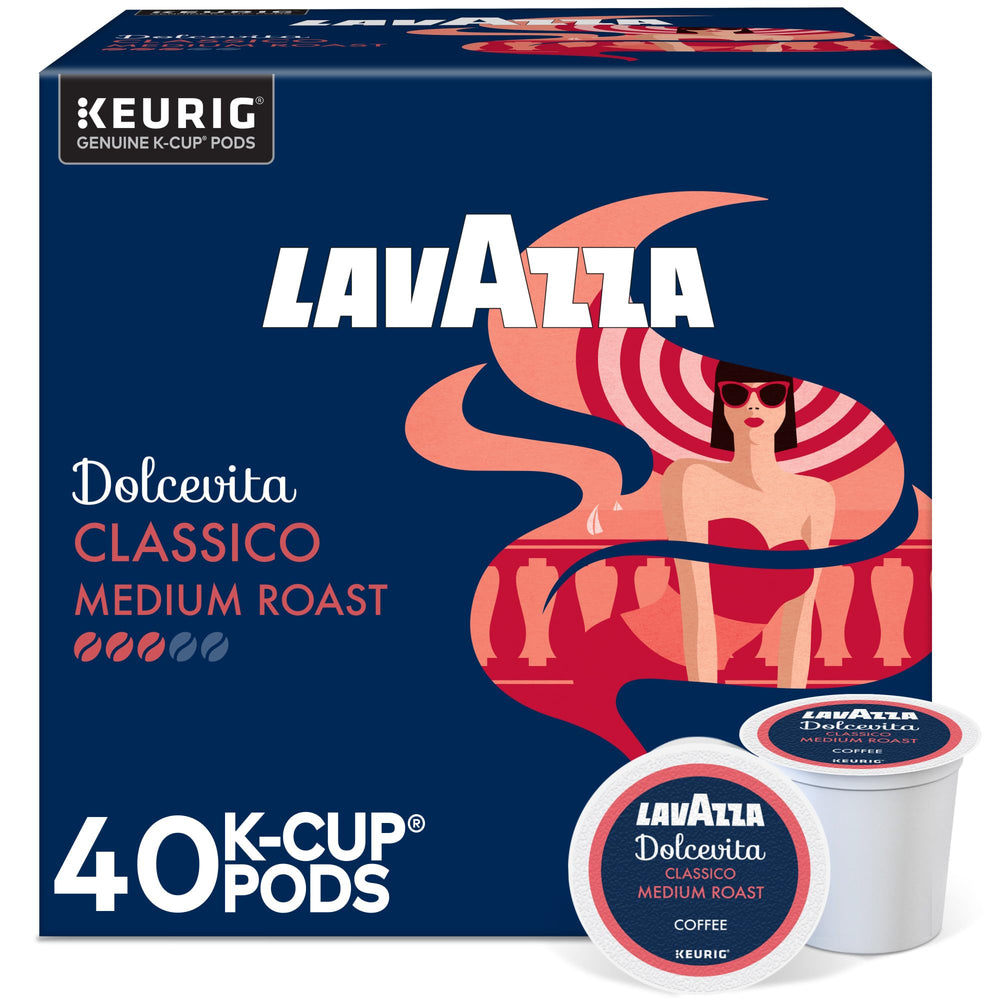 Lavazza Dolcevita Classico box front, ideal for your daily Italian coffee ritual.