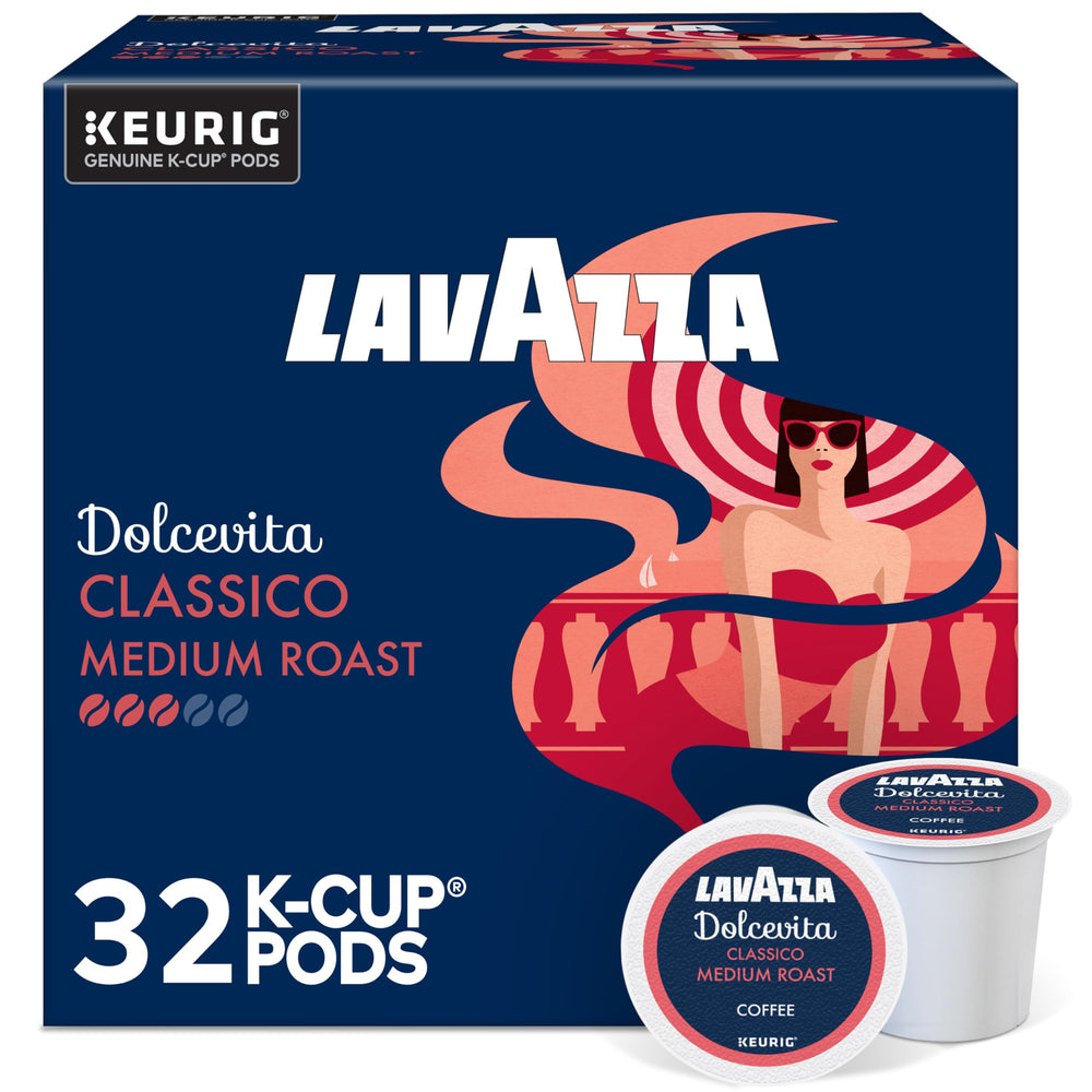 Lavazza Dolcevita Classico K-Cup pods for Keurig—full-bodied flavor for daily mornings.