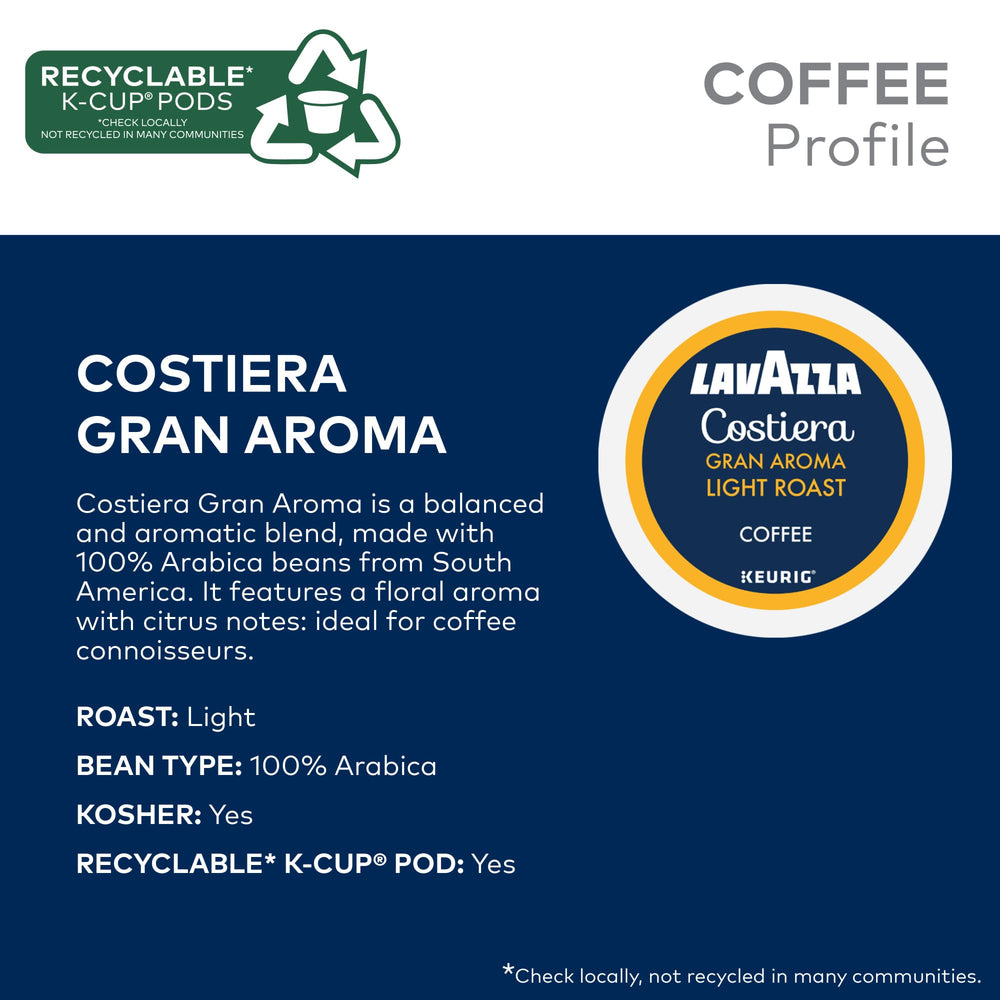 Lavazza Dolcevita pod, a balanced medium roast for everyday use.