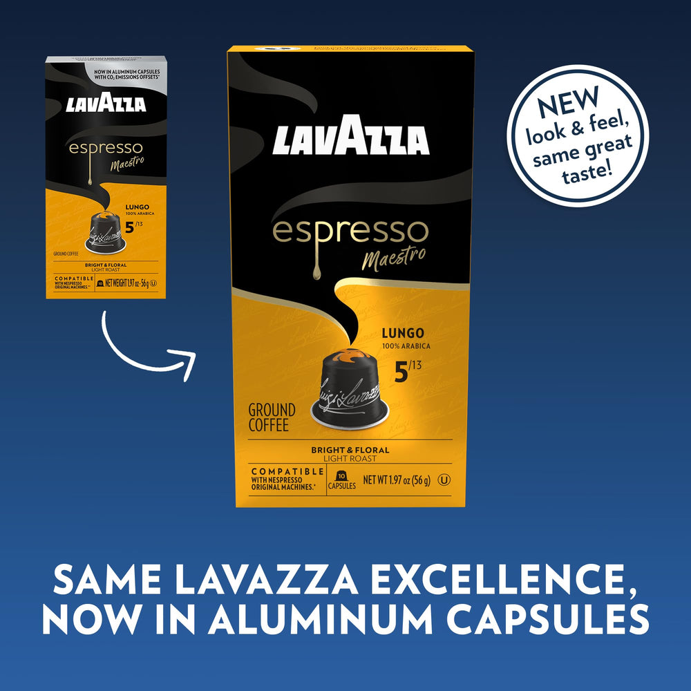 Lavazza Espresso Maestro Lungo origin from Africa, Asia, and the Americas