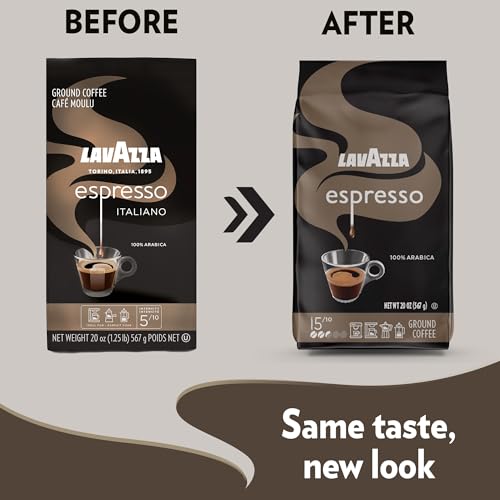Lavazza Espresso Ground Coffee aroma notes of florals and fruit in close-up