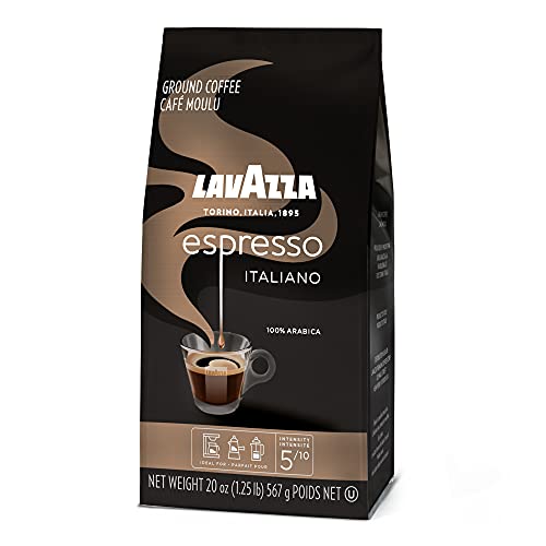 Lavazza Espresso Beans spilling from bag showing coffee quality