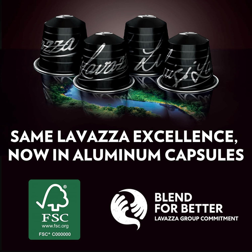 Lavazza Espresso Classico capsules stacked in a 60-pack for value.