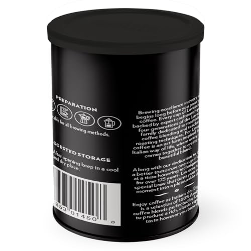 Lavazza Espresso Ground Coffee six-pack tins offer convenient value for daily brewing.