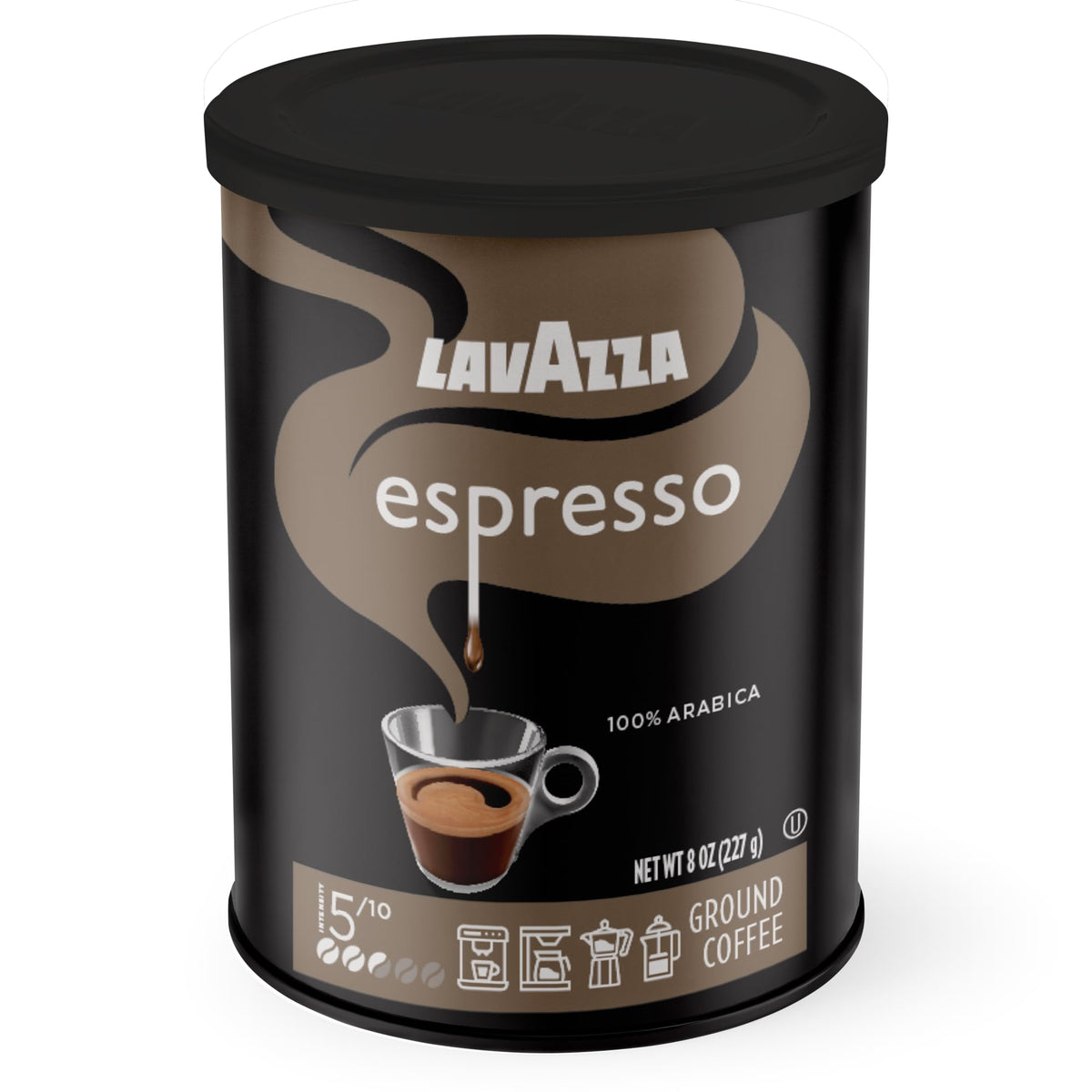Lavazza Espresso Ground Coffee pack4-8oz-tin, ideal for consistent home espresso.