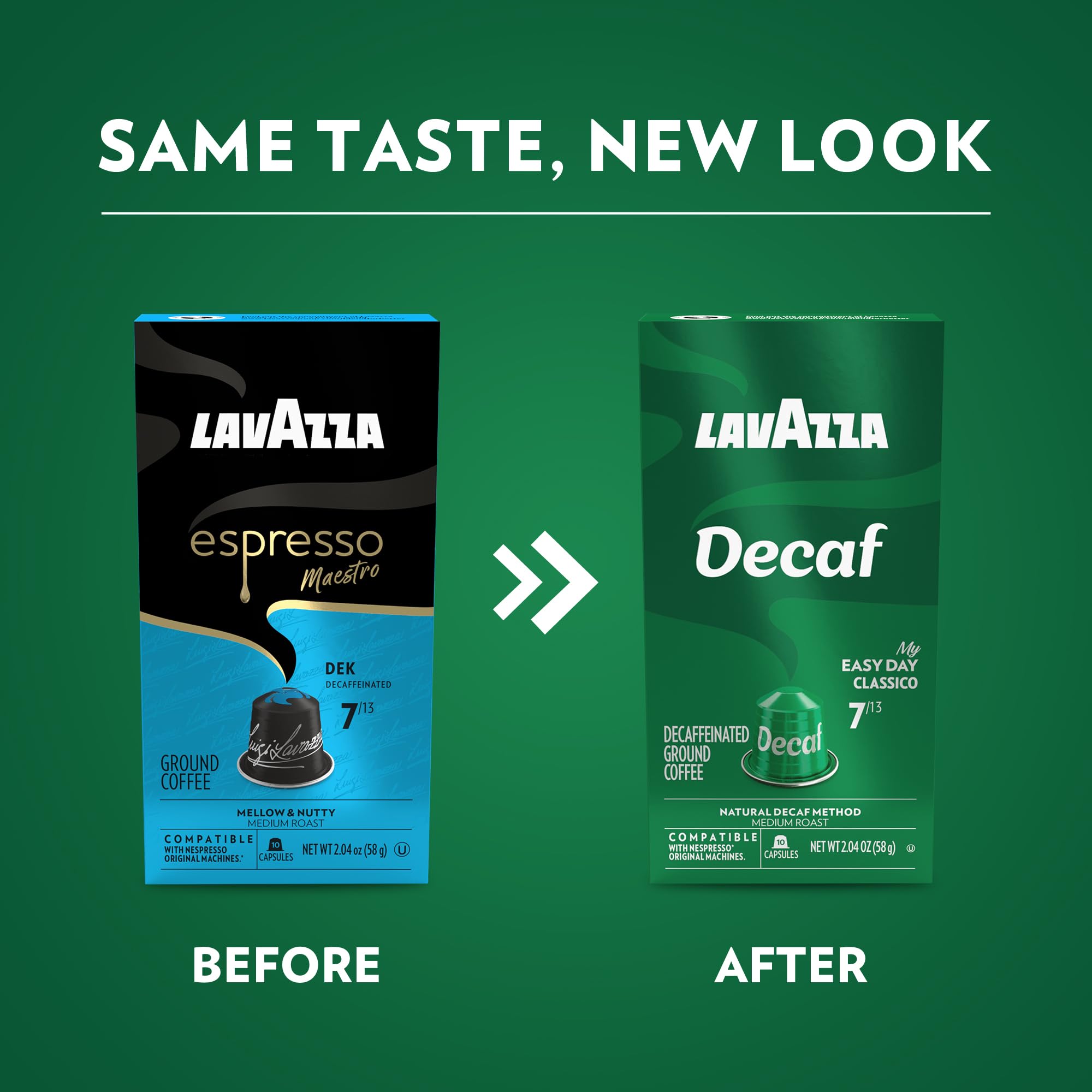 Lavazza Espresso Maestro DEK Arabica and Robusta blend aroma.
