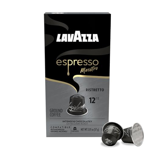Lavazza Espresso Maestro Ristretto aluminum pack showcasing premium packaging.