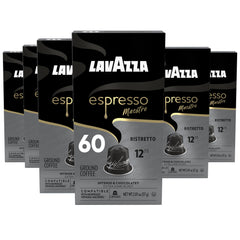 Lavazza Espresso Maestro Ristretto capsules box ready for quick espresso.