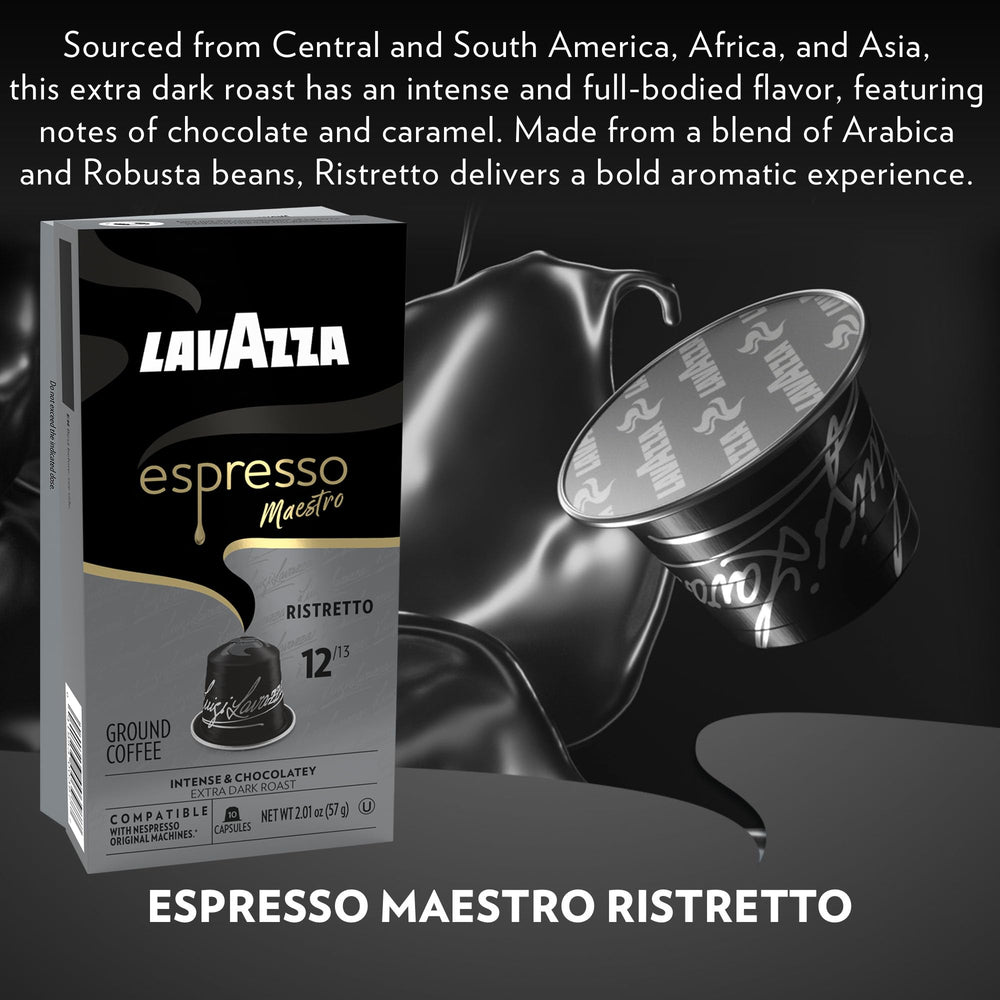 Espresso served in a cup after Lavazza Maestro Ristretto brew.