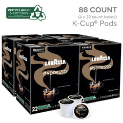 Lavazza espresso pods Keurig-compatible format ready for quick espresso.
