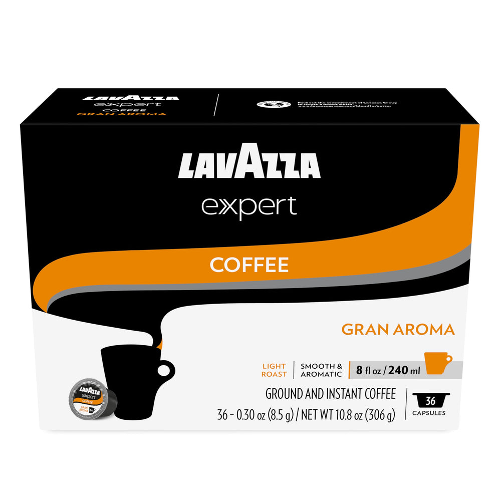 Lavazza Expert Gran Aroma capsules box for quick 8 oz drip coffee