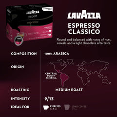 Lavazza Expert dark roast capsules deliver bold espresso experience.