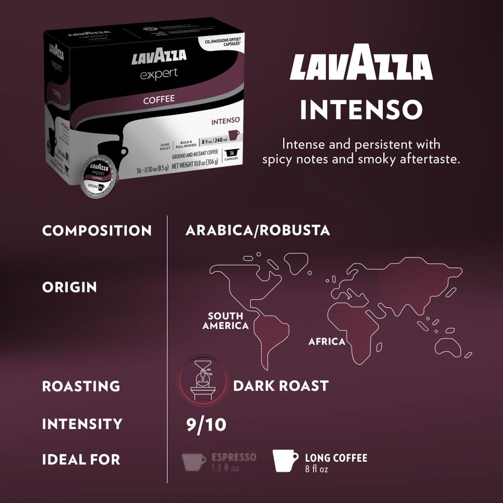 Lavazza Expert Decaf capsules for late-day caffeine-free enjoyment.
