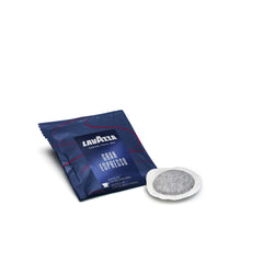Close-up of Lavazza Gran Espresso pod with rich crema aroma