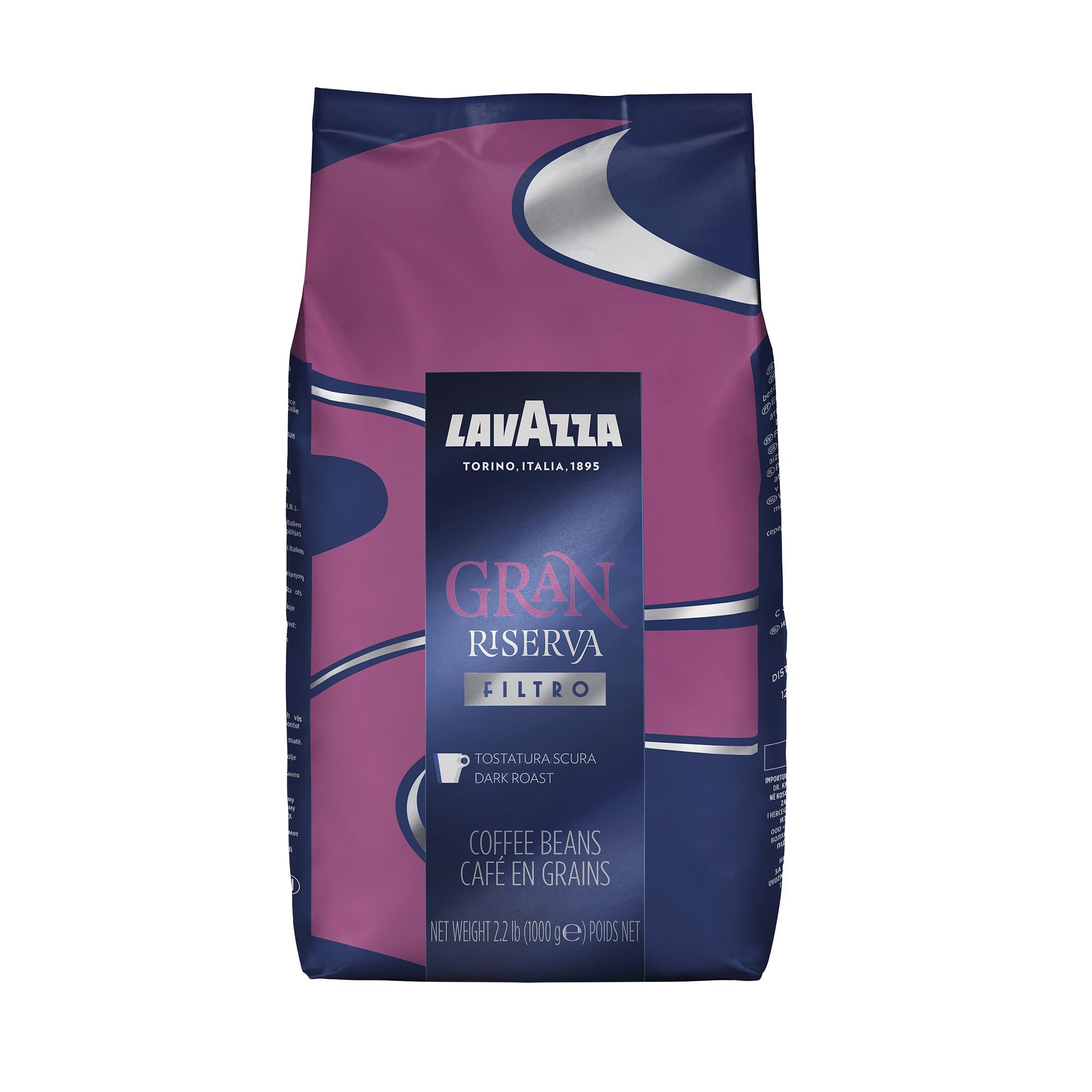 Lavazza Gran Riserva Filtro whole bean bag front view for your kitchen