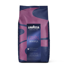 Lavazza Gran Riserva whole bean bag ready for grinding and brewing at home