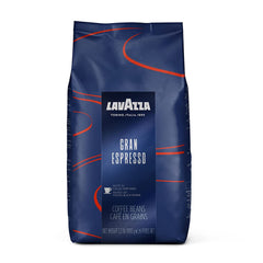 Lavazza Grand Espresso whole beans in a 2 lb bag, ready for grinding