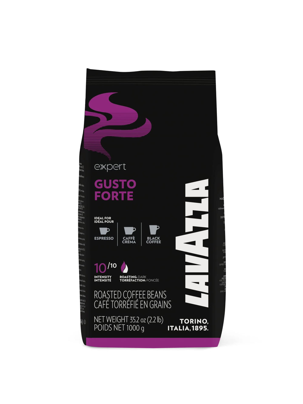 Lavazza Gusto Forte crema closeup—thick crema suggests café-style richness.