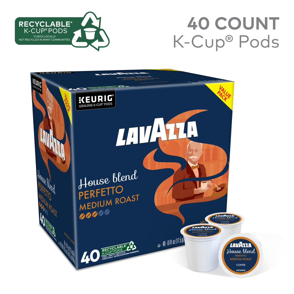 Lavazza House Blend Perfetto 40-count box for convenient daily espresso.