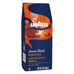 Lavazza House Blend Perfetto ground coffee close-up shows rich texture and aroma