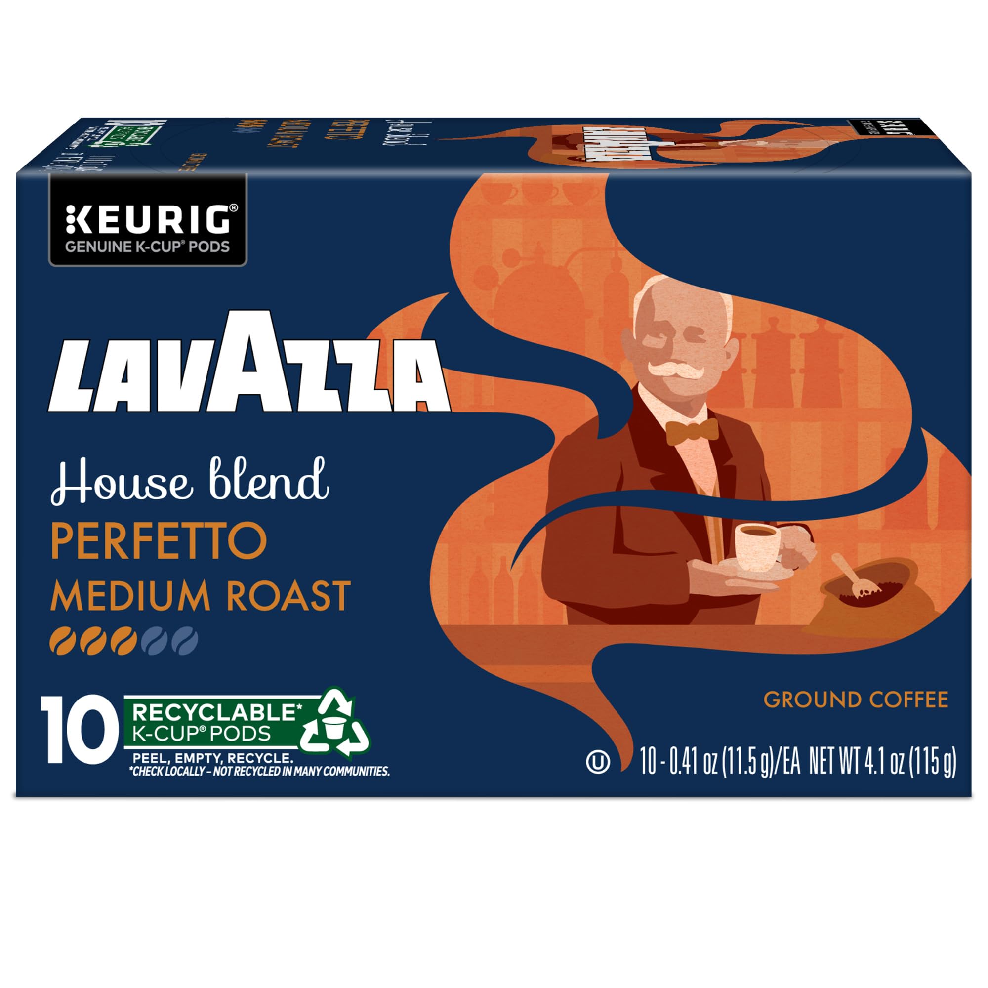 Lavazza House Blend Perfetto mug with steam for breakfast rituals