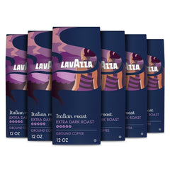 Lavazza Italian Roast ground coffee for bold drip brews.