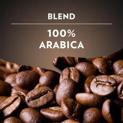 Lavazza medium-roast coffee beans closeup reveals sweet, aromatic notes from South America.