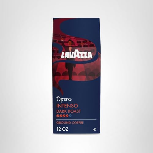 Lavazza Opera Intenso dark roast bag image showcasing bold taste and smooth finish
