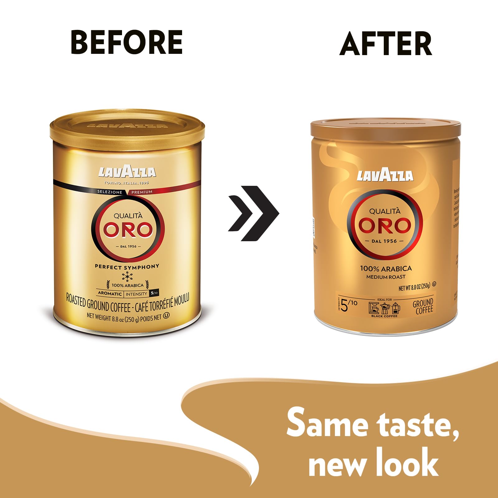 Lavazza Qualità Oro espresso pour with rich crema and floral-fruity aroma.