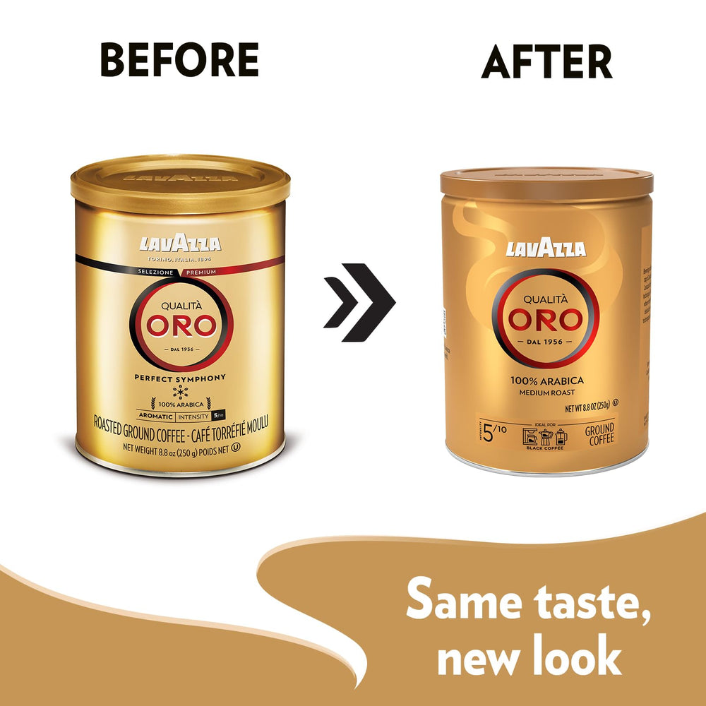 Lavazza Qualità Oro espresso pour with rich crema and floral-fruity aroma.