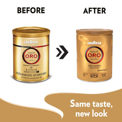 Lavazza Qualità Oro espresso pour with rich crema and floral-fruity aroma.