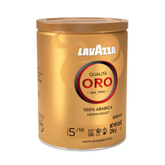 Lavazza Qualità Oro tin ideal for moka pot brewing with aromatic notes.