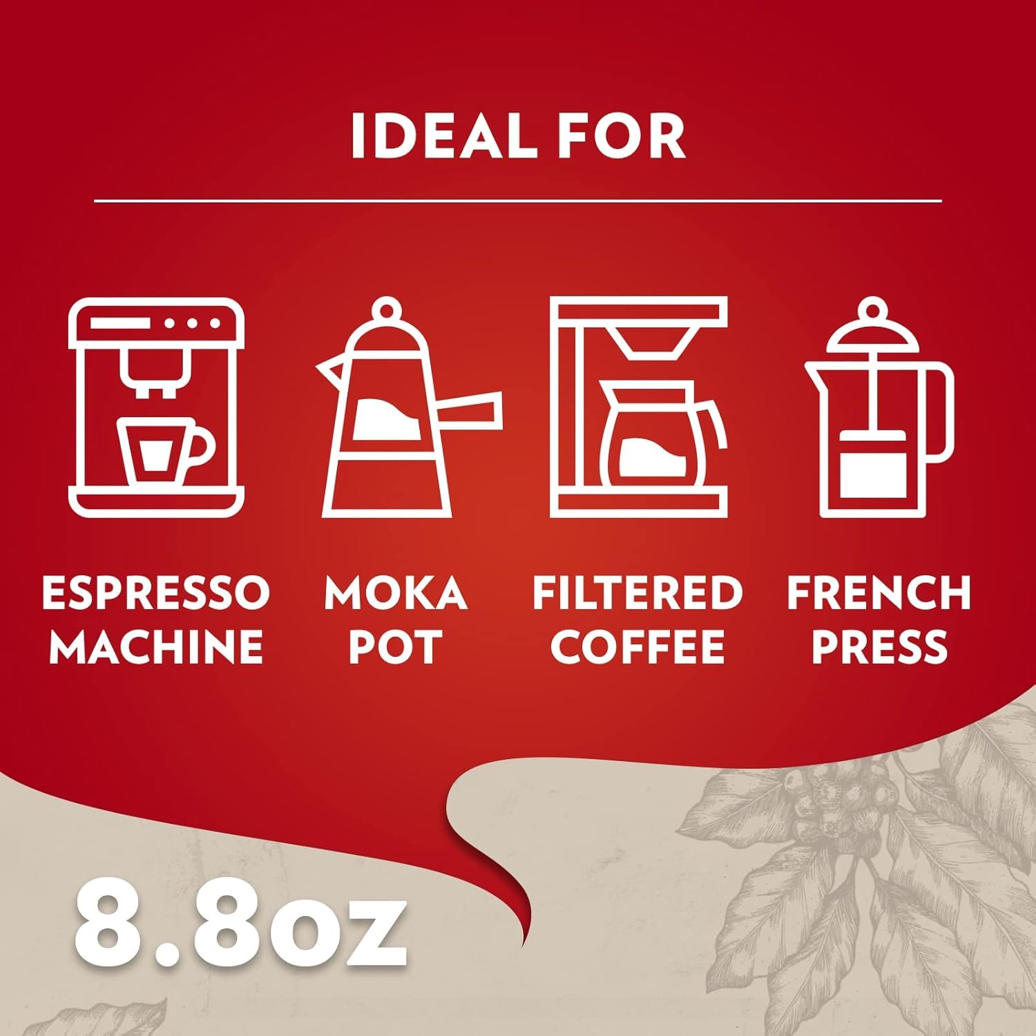 Lavazza Qualità Rossa arabica robusta blend for balanced flavor and caffeine variety.