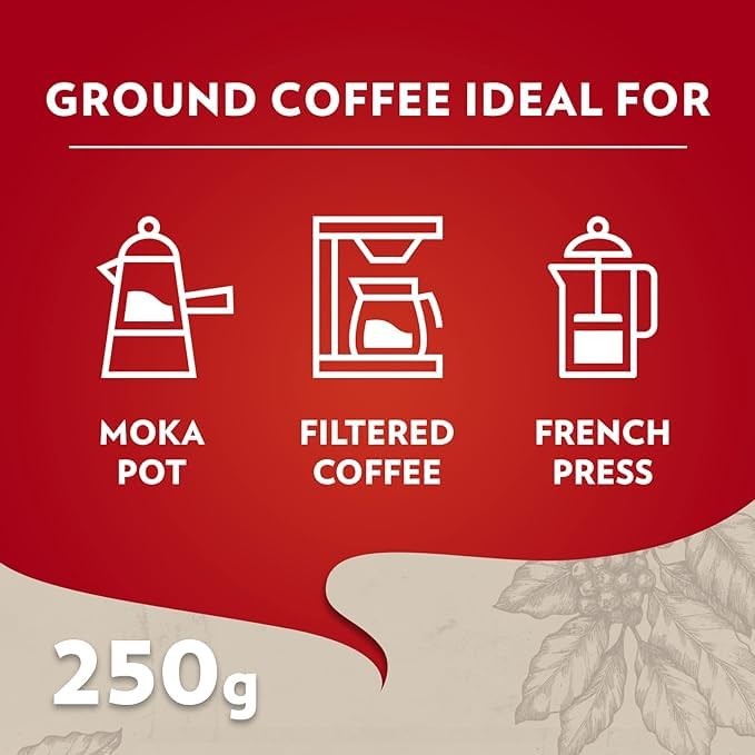 Lavazza Qualita Rossa versatile for espresso and drip coffee at home.