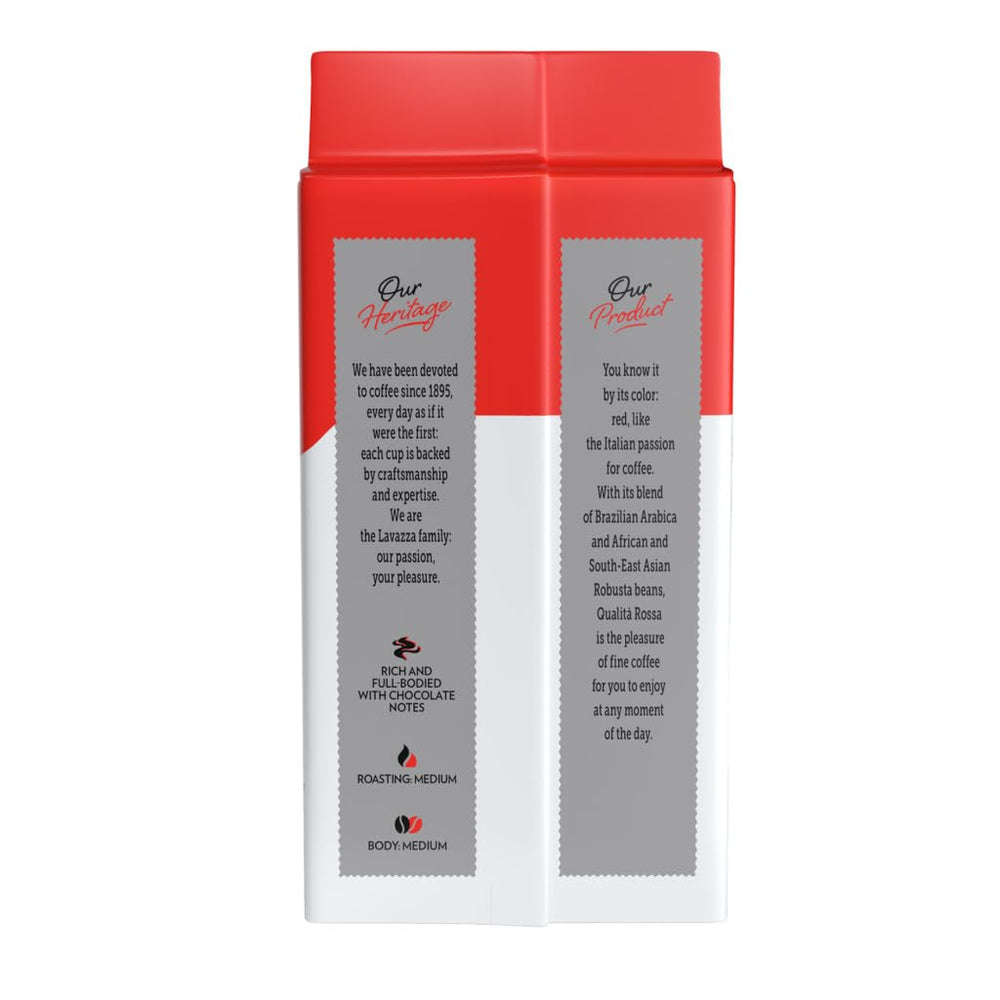 Lavazza Qualità Rossa brewing methods for drip, French press, and moka.
