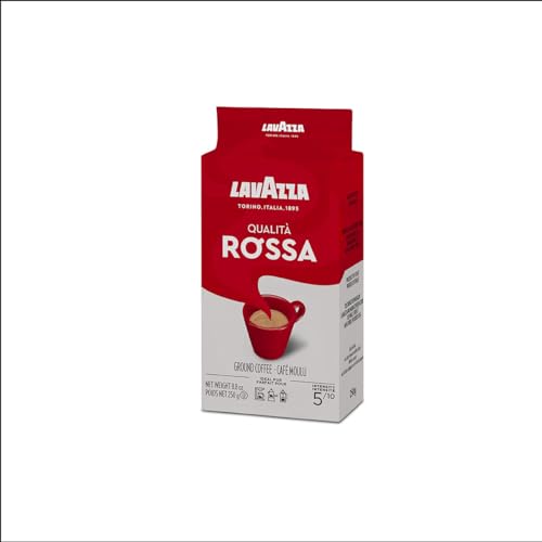 Lavazza Qualita Rossa brick packaging highlights tradition and freshness for espresso lovers.