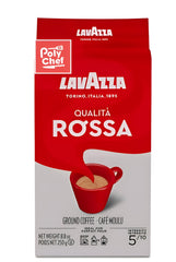 Lavazza Qualita Rossa espresso with crema in a cup.