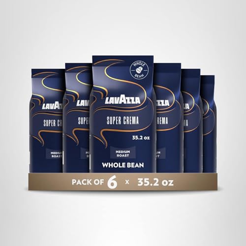Lavazza Super Crema espresso machine-ready beans for quick, consistent shots.