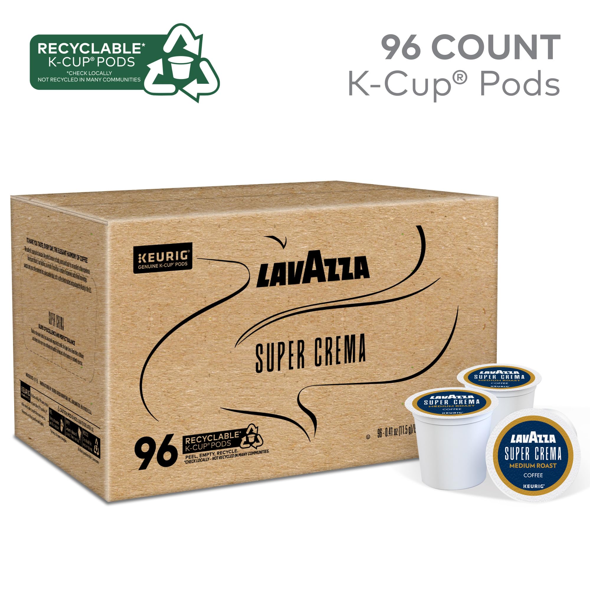 Lavazza Super Crema pods packaging for convenient single-serve brewing