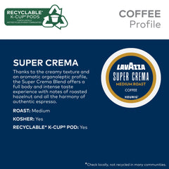 Steam rises from a Lavazza Super Crema espresso in a cup