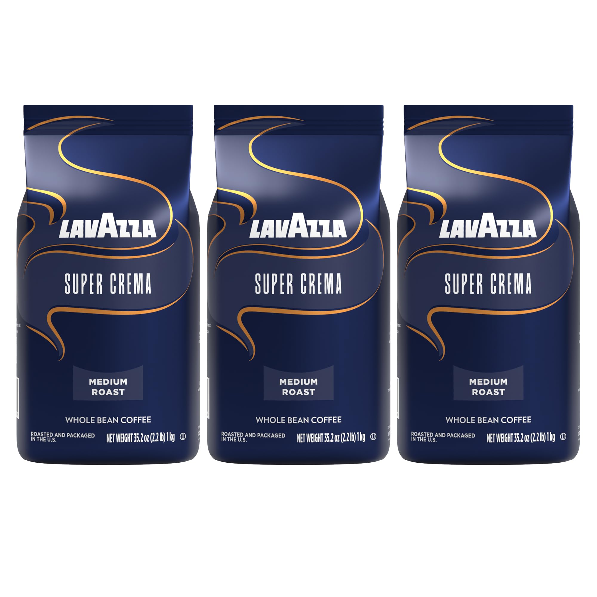 Lavazza Super Crema three-bag display for espresso lovers