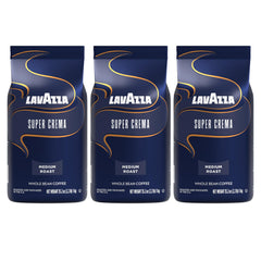 Lavazza Super Crema three-bag display for espresso lovers
