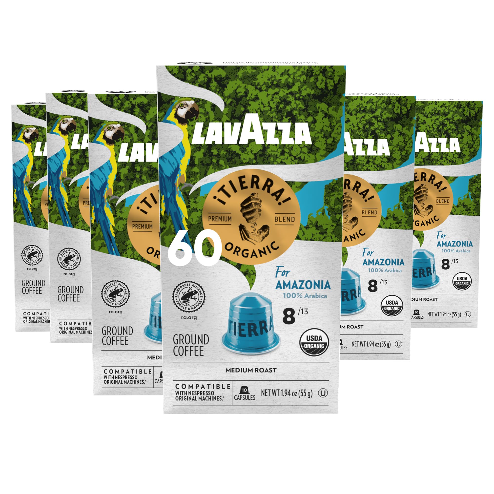 Lavazza Tierra Amazonia espresso capsules front view for a balanced daily espresso