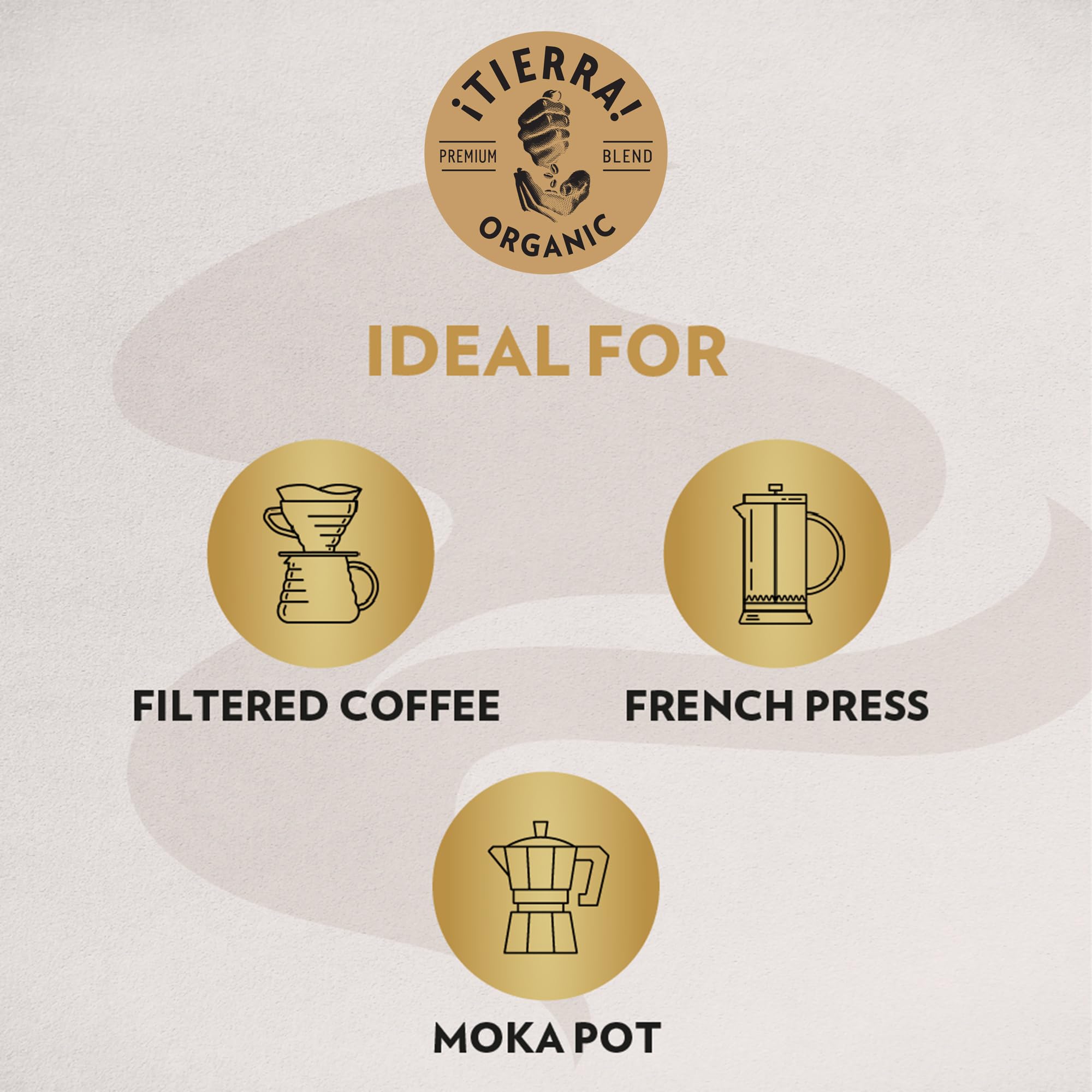 Lavazza Tierra for Planet steam above a cup, suggesting inviting aroma