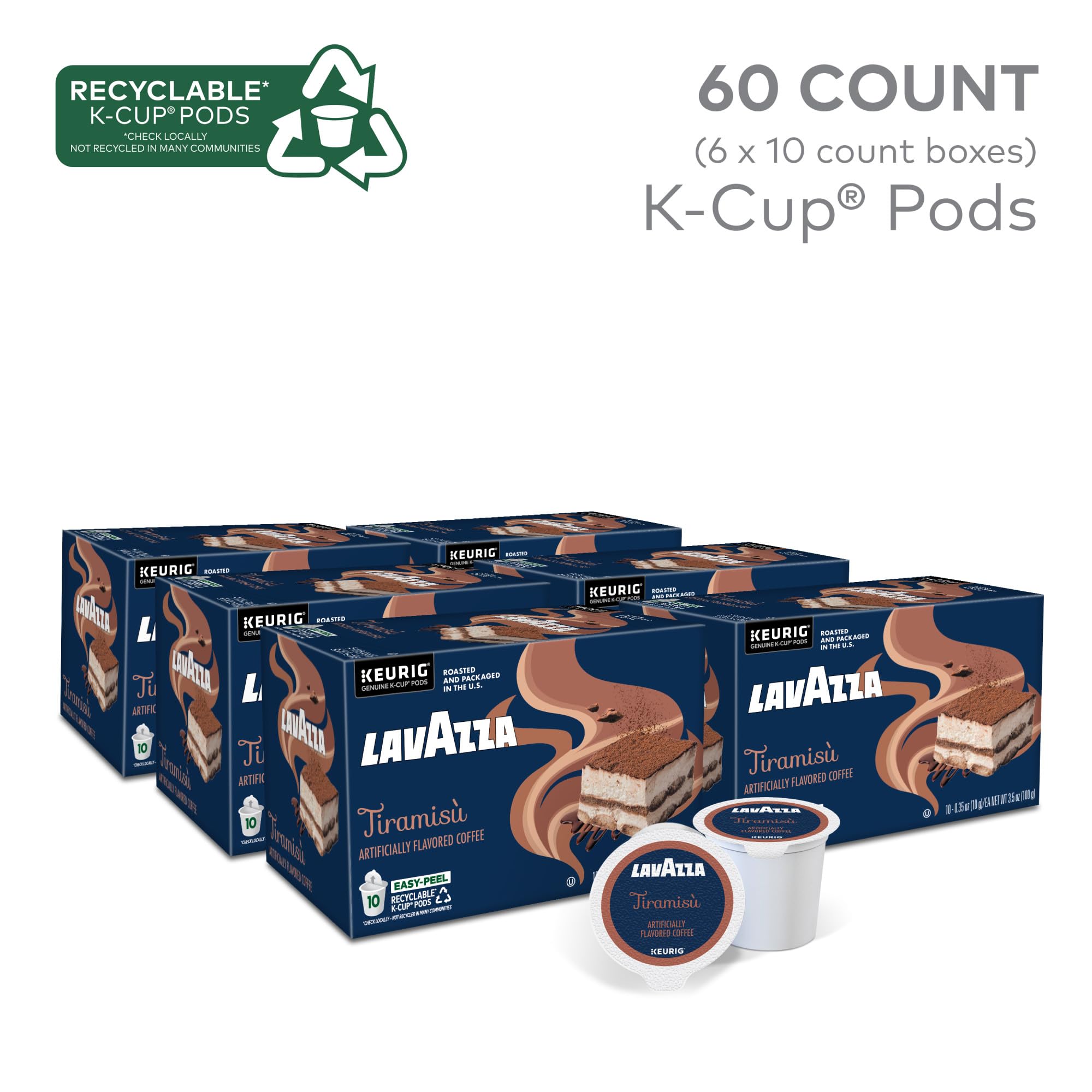 Lavazza Tiramisù 60-pack box for convenient daily servings.